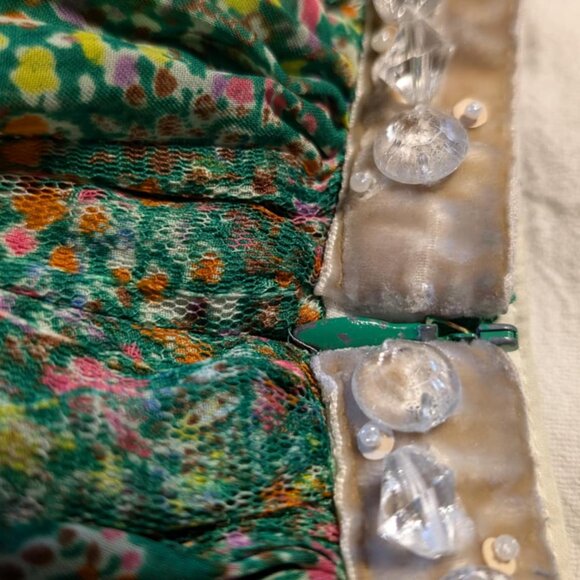 Anthropologie Lauren Moffatt Boho Midi Green Spring Summer Floral Skirt Size 4 - Picture 7 of 14